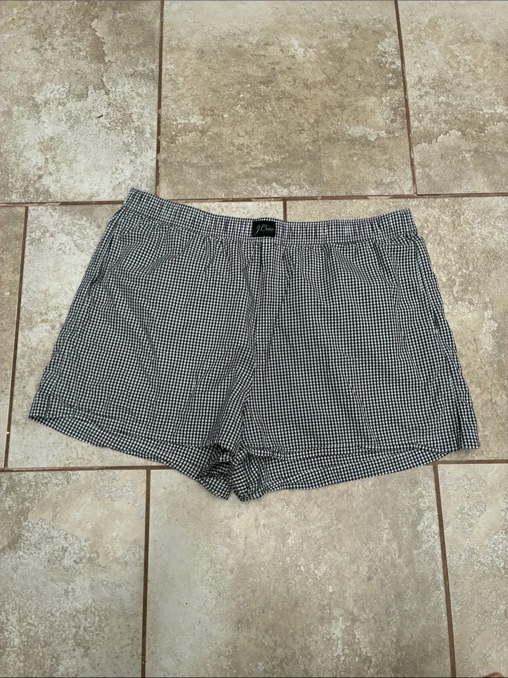 J. Crew Black and White Gingham Boxer Shorts